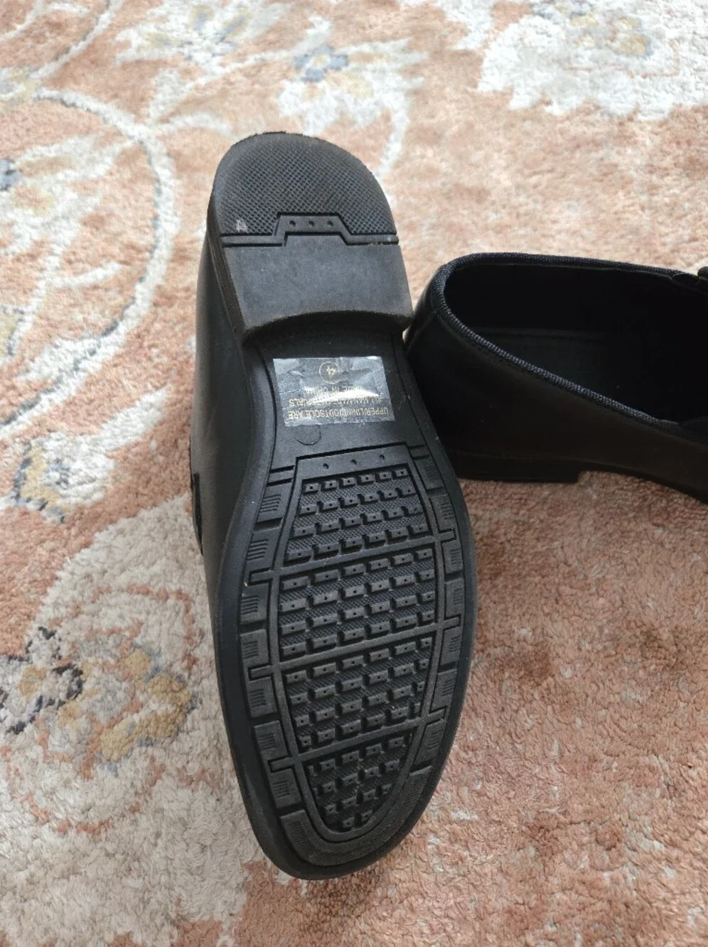 Geoffrey Beene Black Leather Slip-On Loafers with Metal Bit
